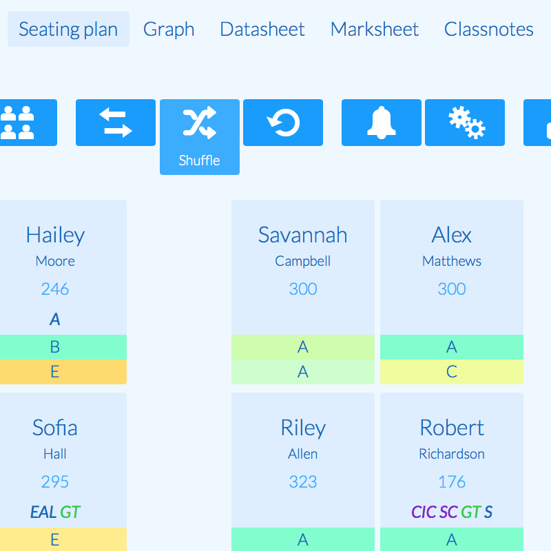 Online seating plans - shuffle
tool